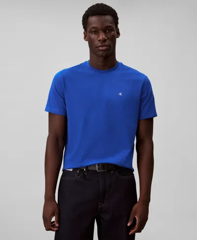 Calvin Klein Men's Solid Crewneck T-shirt In Blue