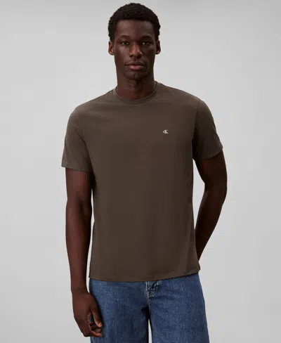 Calvin Klein Men's Solid Crewneck T-shirt In Brown