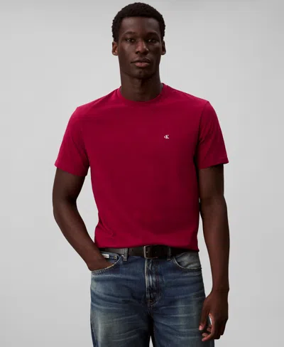 Calvin Klein Men's Solid Crewneck T-shirt In Red