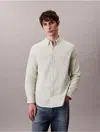 Calvin Klein Men's Solid Oxford Classic Button-down Shirt In Metallic