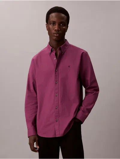 Calvin Klein Men's Solid Oxford Classic Button-down Shirt In Multi