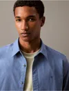 Calvin Klein Men's Solid Oxford Classic Button-down Shirt In Blue Horizon
