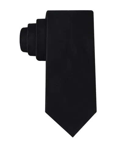 Calvin Klein Men's Solid Silk Classic Tie In Black