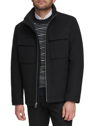 Calvin Klein Men's Solid Wool Blend Jacket In Black