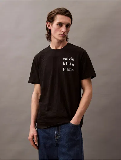 Calvin Klein Men's Spaced Logo Graphic Classic T-shirt In Black