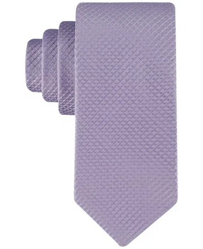 Calvin Klein Men's Spencer Solid Grid Tie In Purple