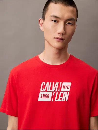 Calvin Klein Men's Sport Logo Graphic Classic T-shirt In Red Alert