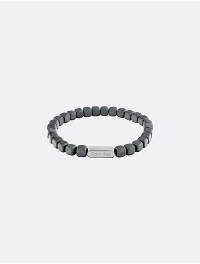 Calvin Klein Men's Square Bead Bracelet In Grey