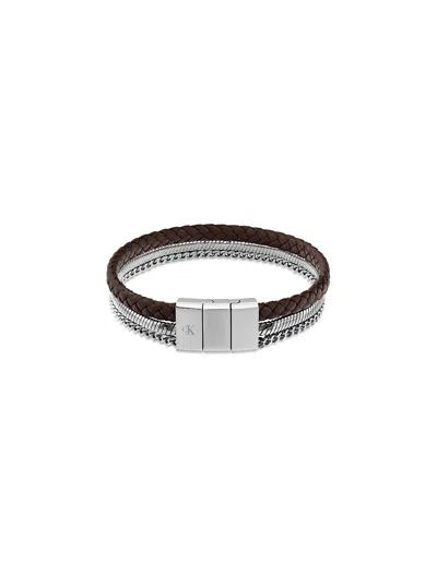 Calvin Klein Men's Stacked Triple Bracelet In Silver