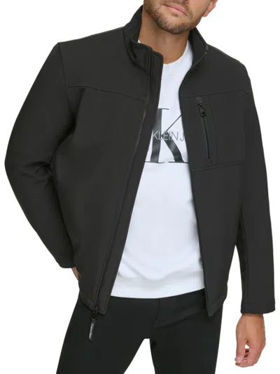 Calvin Klein Men's Regular Fit Stand Collar Jacket In Black