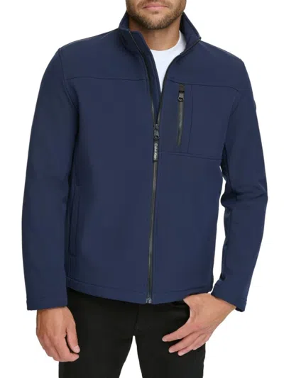 Calvin Klein Men's Regular Fit Stand Collar Jacket In New Navy