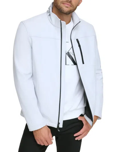 Calvin Klein Men's Stand Collar Jacket In White