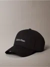 Calvin Klein Rubberized Logo Baseball Cap In Black Beauty