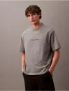 Calvin Klein Men's Standard Logo Relaxed Tee In Medium Grey Heather