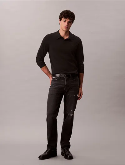 Calvin Klein Men's Standard Straight Fit Jeans In Black