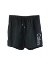 Calvin Klein Men's Standard Uv Protected Quick Dry Swim Trunk In Black In Blue
