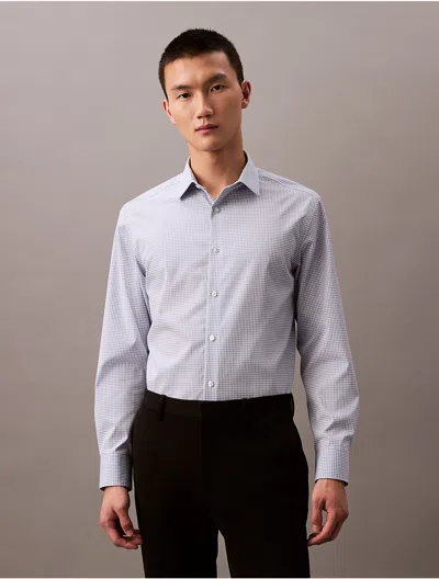 Calvin Klein Men's Steel Check Slim Fit Button-down Shirt In Blue Multi