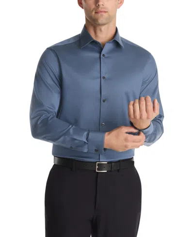 Calvin Klein Men's Steel Plus Slim Fit Dress Shirt In Blue