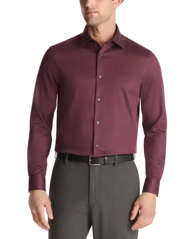 Calvin Klein Men's Steel Plus Slim Fit Dress Shirt In Burgundy