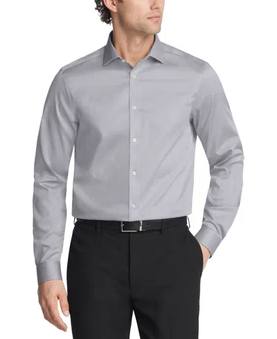 Calvin Klein Men's Steel Plus Slim Fit Modern Pin Cord Dress Shirt In Grey