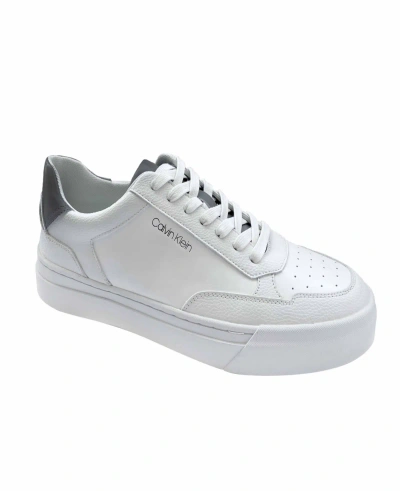 Calvin Klein Men's Stenzo Lace-up Casual Sneakers In White