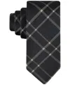 Calvin Klein Men's Stitch Plaid Tie In Black Taupe
