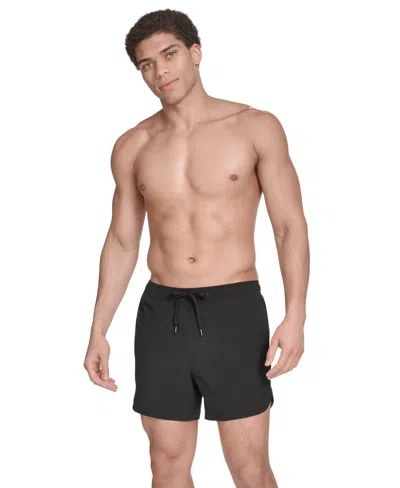 Calvin Klein Men's Stretch Active Modern Euro 5" Swimsuit In Black