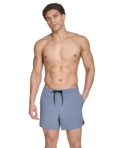 Calvin Klein Men's Stretch Active Modern Euro 5" Swimsuit In Dusty Blue