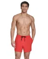 Calvin Klein Men's Stretch Active Modern Euro 5" Swimsuit In Red