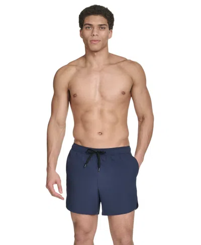 Calvin Klein Men's Stretch Active Modern Euro 5" Swimsuit In Navy