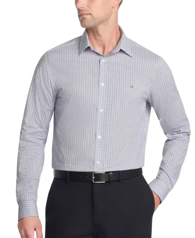 Calvin Klein Men's Stretch Collar Slim Fit Dress Shirt In Gray