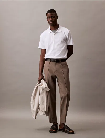 Calvin Klein Men's Stretch Fine Rib Polo Shirt In White