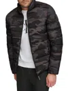 Calvin Klein Men's Stretch Puffer Jacket In Black Camo