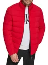 Calvin Klein Men's Quilted Infinite Stretch Water-resistant Puffer Jacket In Deep Red