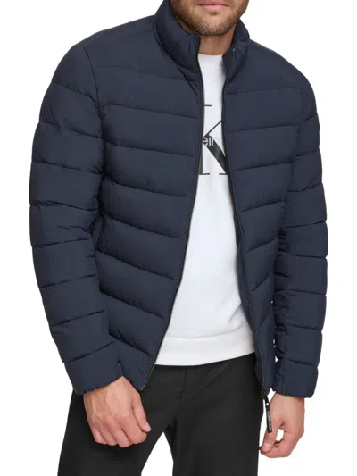 Calvin Klein Men's Stretch Puffer Jacket In True Navy