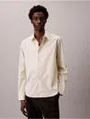 Calvin Klein Men's Stripe Cotton Stretch Poplin Button-down Shirt In Neutral