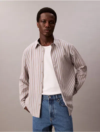 Calvin Klein Men's Stripe Relaxed Button-down Shirt
