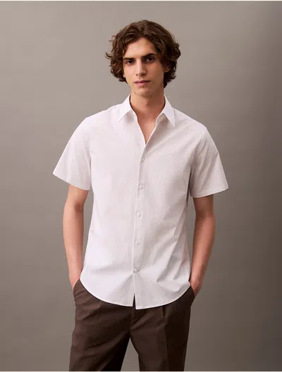 Calvin Klein Men's Stripe Slim Button-down Shirt In White