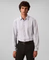 Calvin Klein Men's Yarn-dyed Stripe Supima Stretch Slim Shirt In Gray
