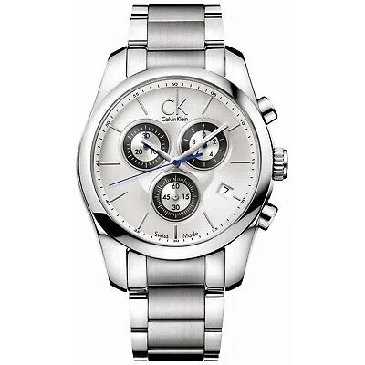 Pre-owned Calvin Klein Men's Strive Black Dial Watch - K0k27120