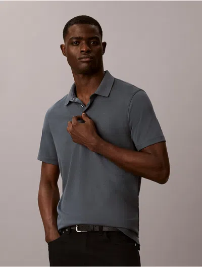 Calvin Klein Men's Supima Cotton Classic Polo Shirt In Gray