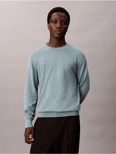 Calvin Klein Men's Supima Cotton Classic Sweater In Blue