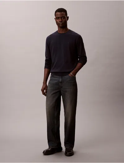 Calvin Klein Men's Supima Cotton Classic Sweater In Blue