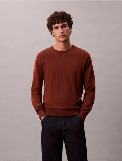 Calvin Klein Men's Supima Cotton Classic Sweater In Brown