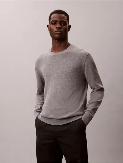 Calvin Klein Men's Supima Cotton Classic Sweater In Gray