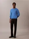 Calvin Klein Men's Supima Cotton Crewneck Sweater In Blue