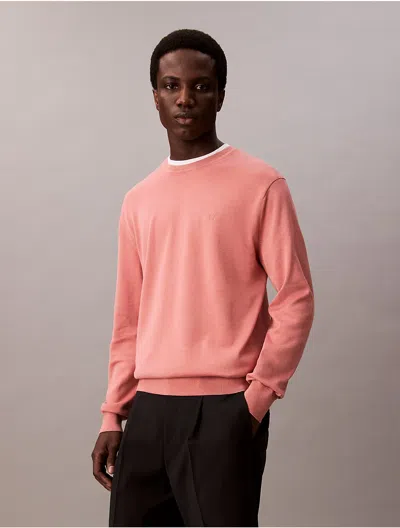 Calvin Klein Men's Supima Cotton Crewneck Sweater In Pink