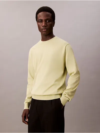 Calvin Klein Men's Supima Cotton Crewneck Sweater In Green