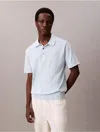 Calvin Klein Light Blue Cotton Polo Shirt In Blue