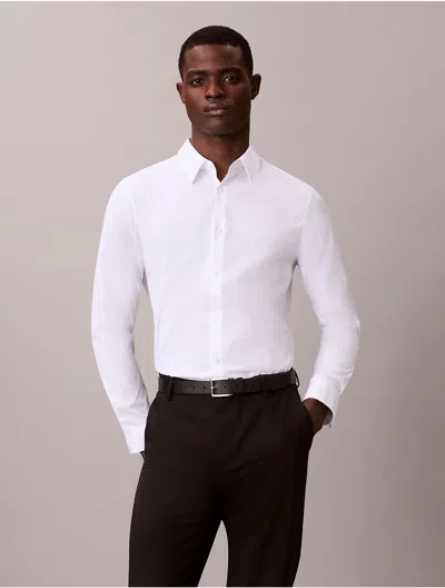 Calvin Klein Men's Supima Stretch Cotton Slim Shirt In White